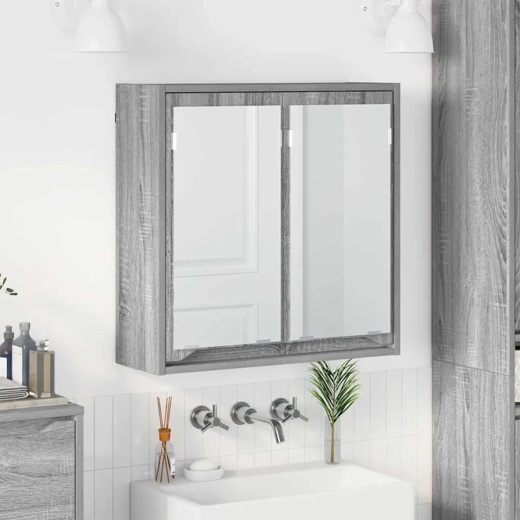Mobiletto per specchio da bagno Grigio Sonoma 60 x 20 x 60 cm