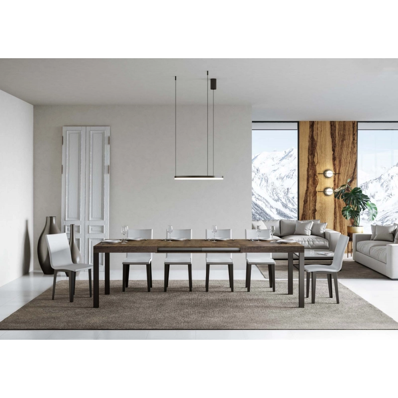 Tavolo allungabile 90x160/420 cm Everyday telaio Antracite - Noce
