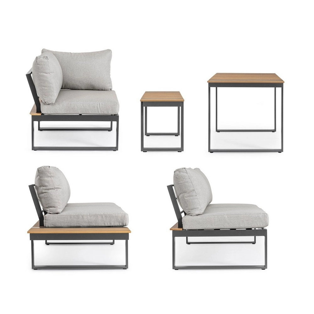 Set da Giardino Angolare Salottino con Divano Esterno Moderno Sven Bizzotto