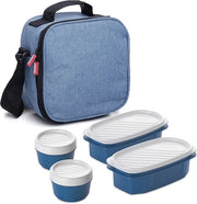 Contenitore di conservazione 3L, capacità 4, dossi di plastica, contenitori freschi 05 l e 02 l, BPA libero, nero, dimensioni 225 x 10 x 22 cm