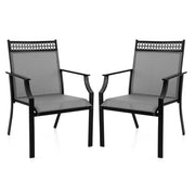 Set di 2 sedie da pranzo per giardino con schienale alto tessuto a rapida asciugatura, Sedie da esterno Grigio-Sedie da esterno