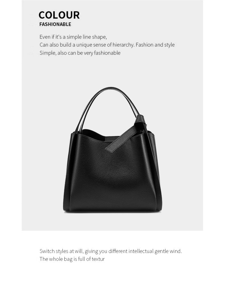 Borsa a tracolla da donna in vera pelle, grande capacit¨¤, colore nero.