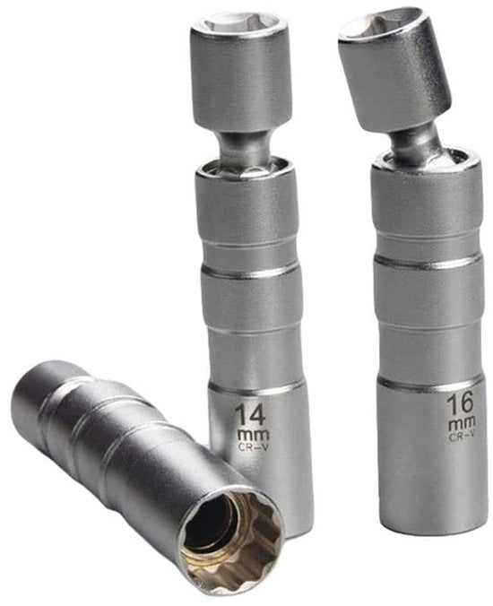 Set di chiavi a candela - 14mm/16mm - Attrezzatura universale - Manico magnetico - Calibro a 12 facce - Facile da utilizzare - Chiave a candela