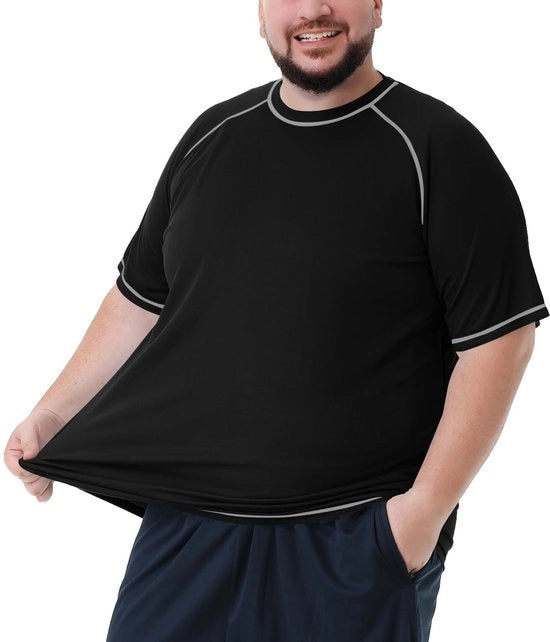 Rash Guard con Protezione Solare UPF 50+ - Maglietta da Nuoto Oversized - Dimensioni Grandi 2XL-7XL - Leggera - Rapida Assorbimento - Libertà di Movimento Completa