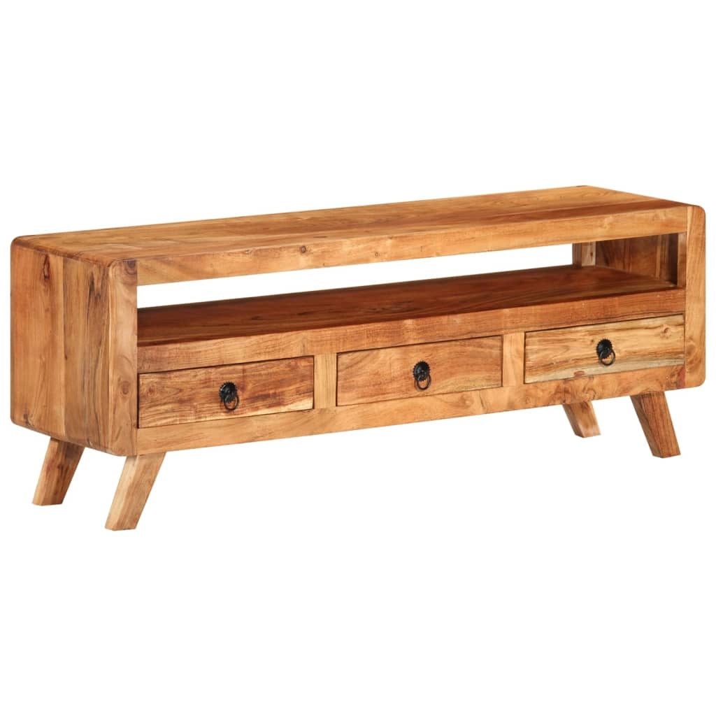 Mobile TV multimediale scaffale TV credenza mobile TV sala da pranzo soggiorno camera da letto 110 x 30 x 40 cm legno massello di acacia marrone 02_0025714