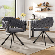 Sedie da Pranzo in Velluto con Gambe in Metallo ¨C MINIMAL ¨C Grigio, Set 2 Pezzi