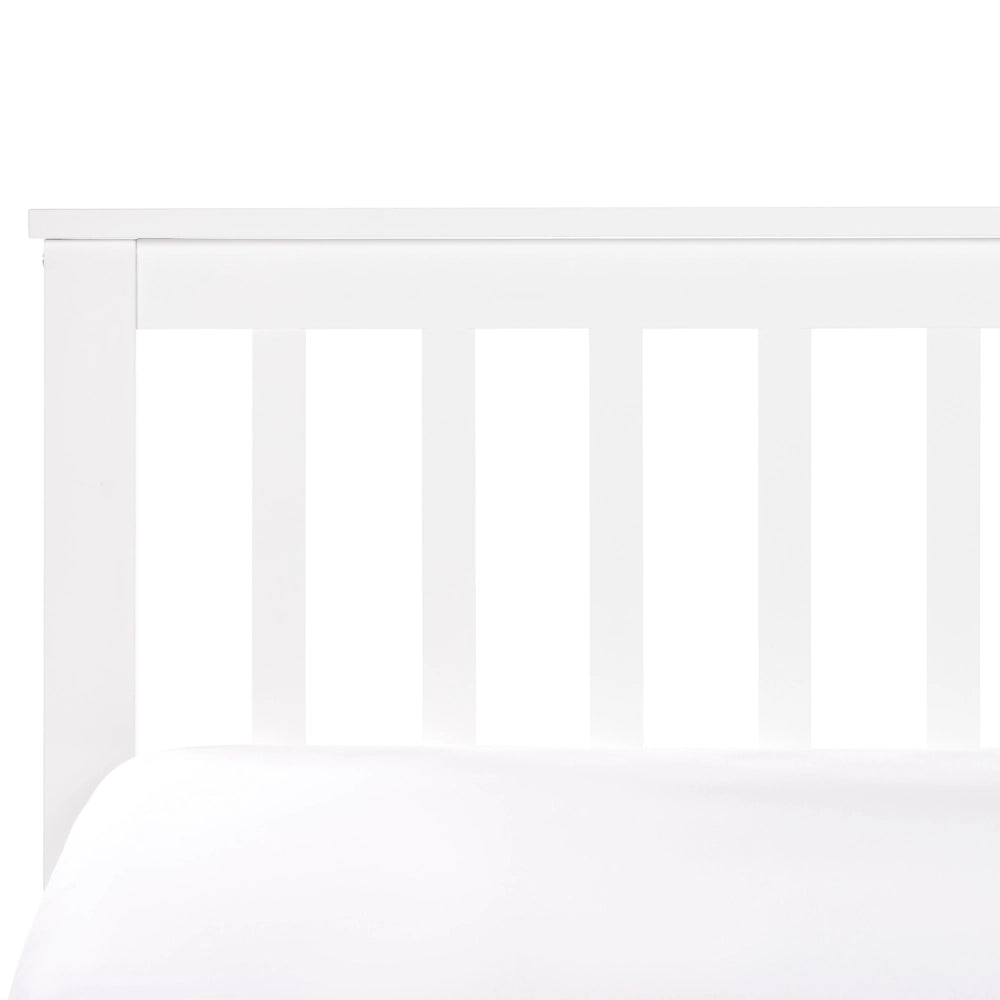 Letto matrimoniale in legno di Pino Bianco con Rete a Doghe 140 x 200 cm stile minimalista