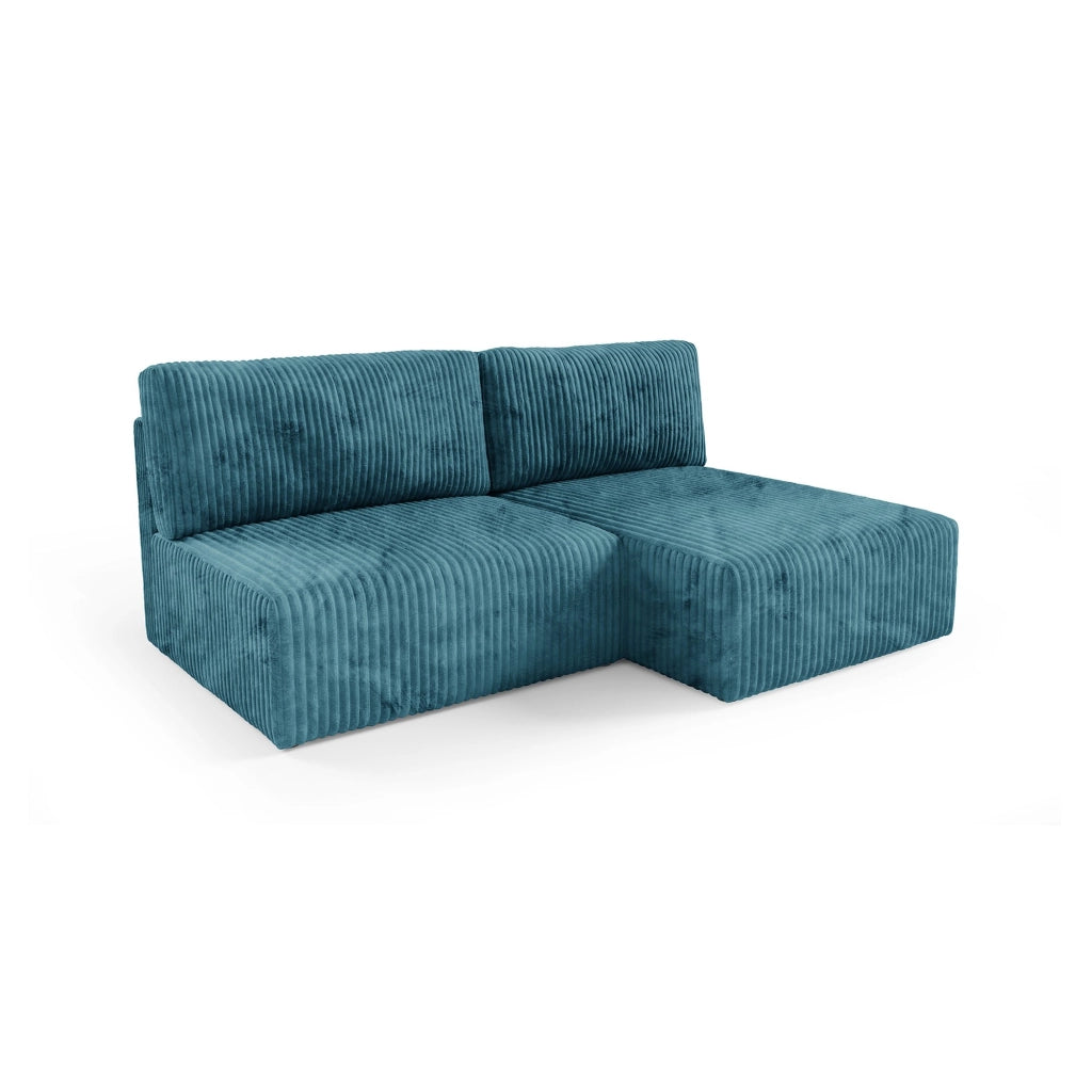 Pergola, Divano Letto con Penisola Contenitore, 210x149 cm blu Petrolio