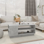 Tavolino da Salotto-Tavolino da soggiorno-Tavolo Grigio Cemento 102x55x43 cm in Truciolato