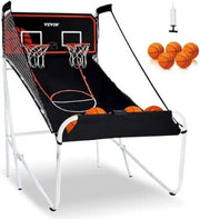 Gioco da Basket Indoor Opvouabile per 2 Giocatori Incluso Pomp e 5 Palle - Dimensioni 202 x 116 x 205 cm