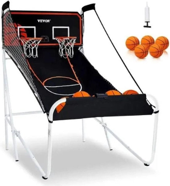 Gioco da Basket Indoor Opvouabile per 2 Giocatori Incluso Pomp e 5 Palle - Dimensioni 202 x 116 x 205 cm