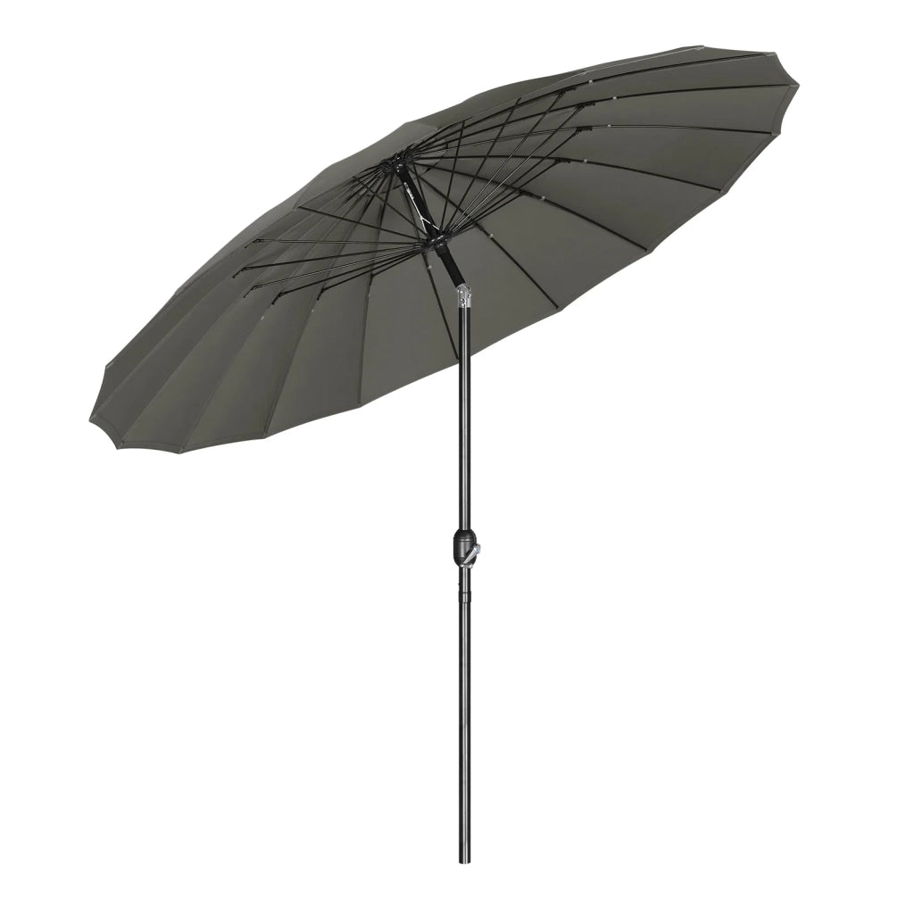 Ombrellone da giardino ?257 cm con inclinazione regolabile e manovella; grigio scuro