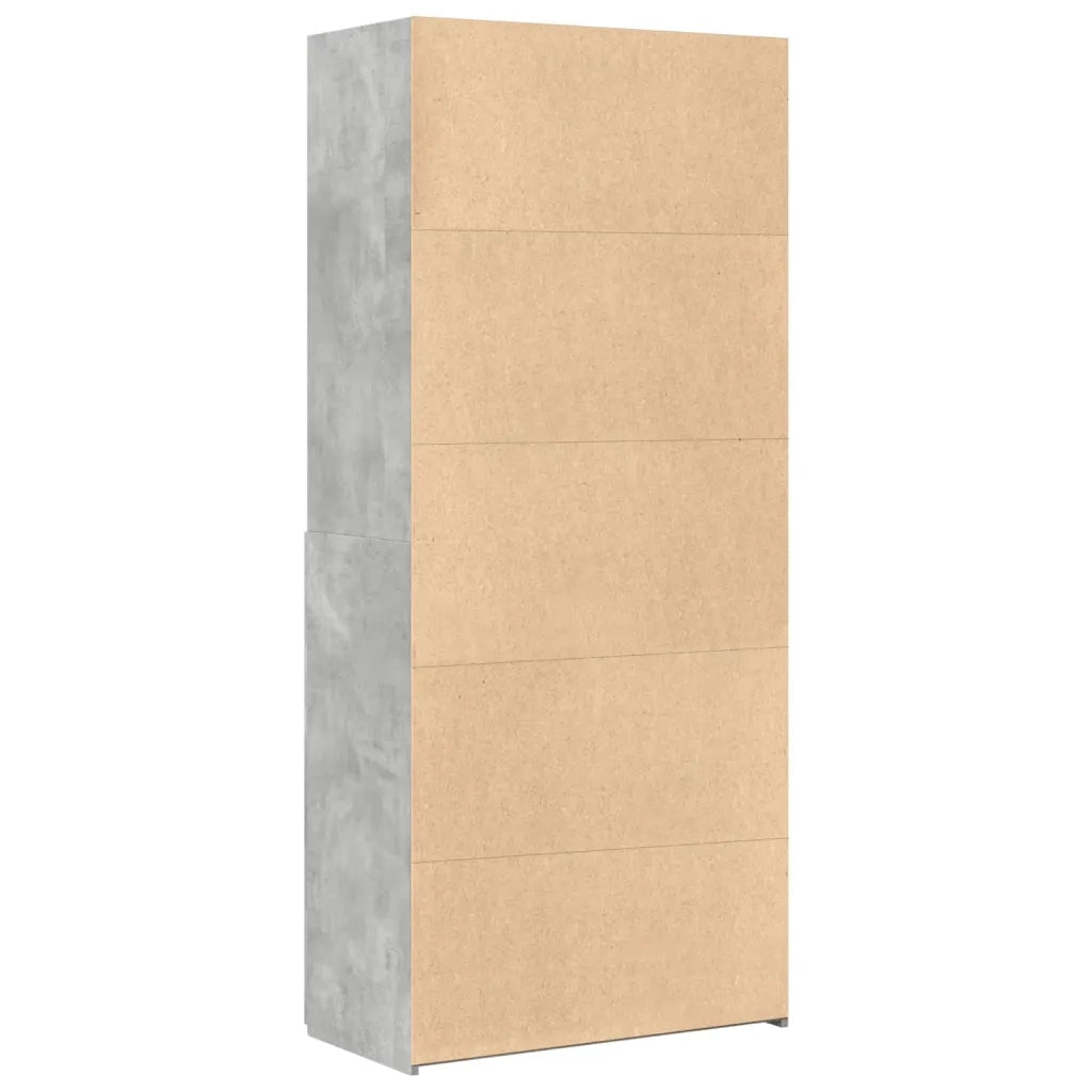 Credenza-Buffet-Armadio da cucina Grigio Cemento 80x42,5x185 cm in Legno Multistrato 643461