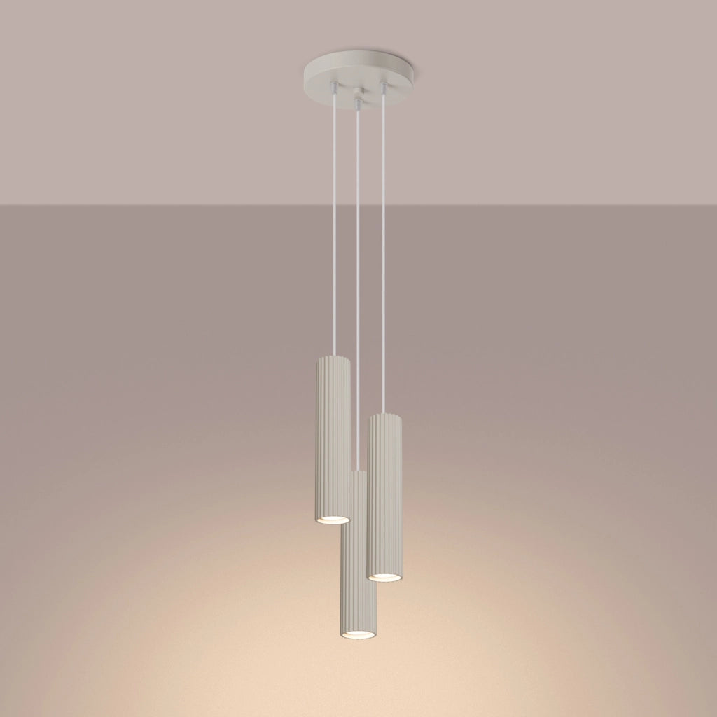 Lampada a sospensione moderna beige Ø20 3xGU10 GRAVIO