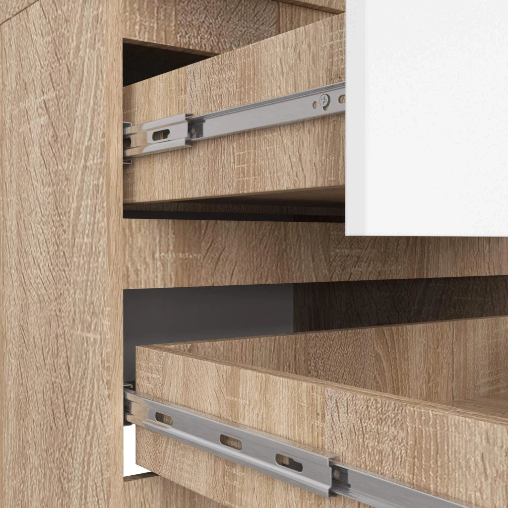 Armadio AKORD S60 Sonoma Quercia 60 cm 2 ante 2 cassetti inserto frontale Bianco 60x51x180 cm