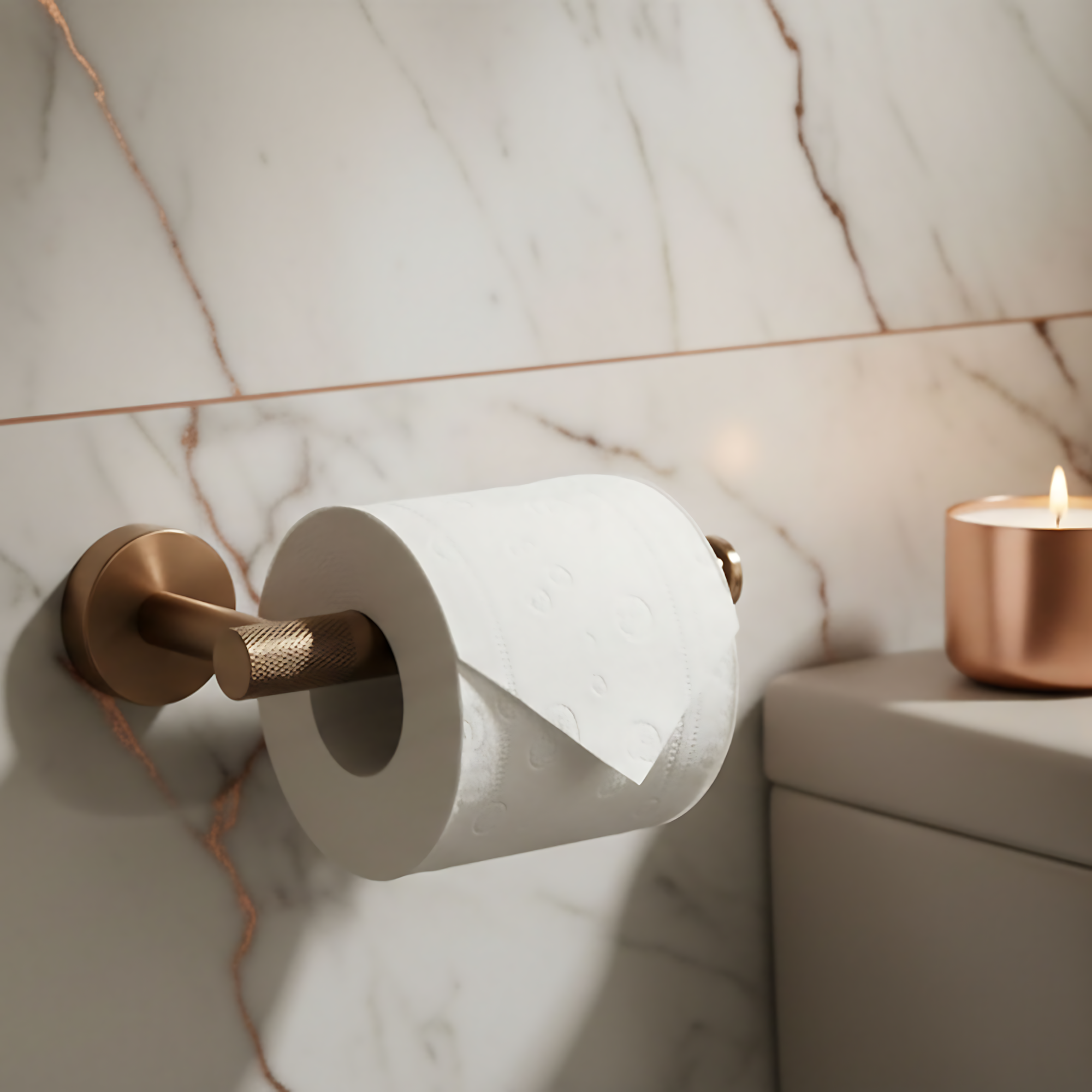 Set Accessori Da Bagno Grid Brush Copper 4 Pezzi