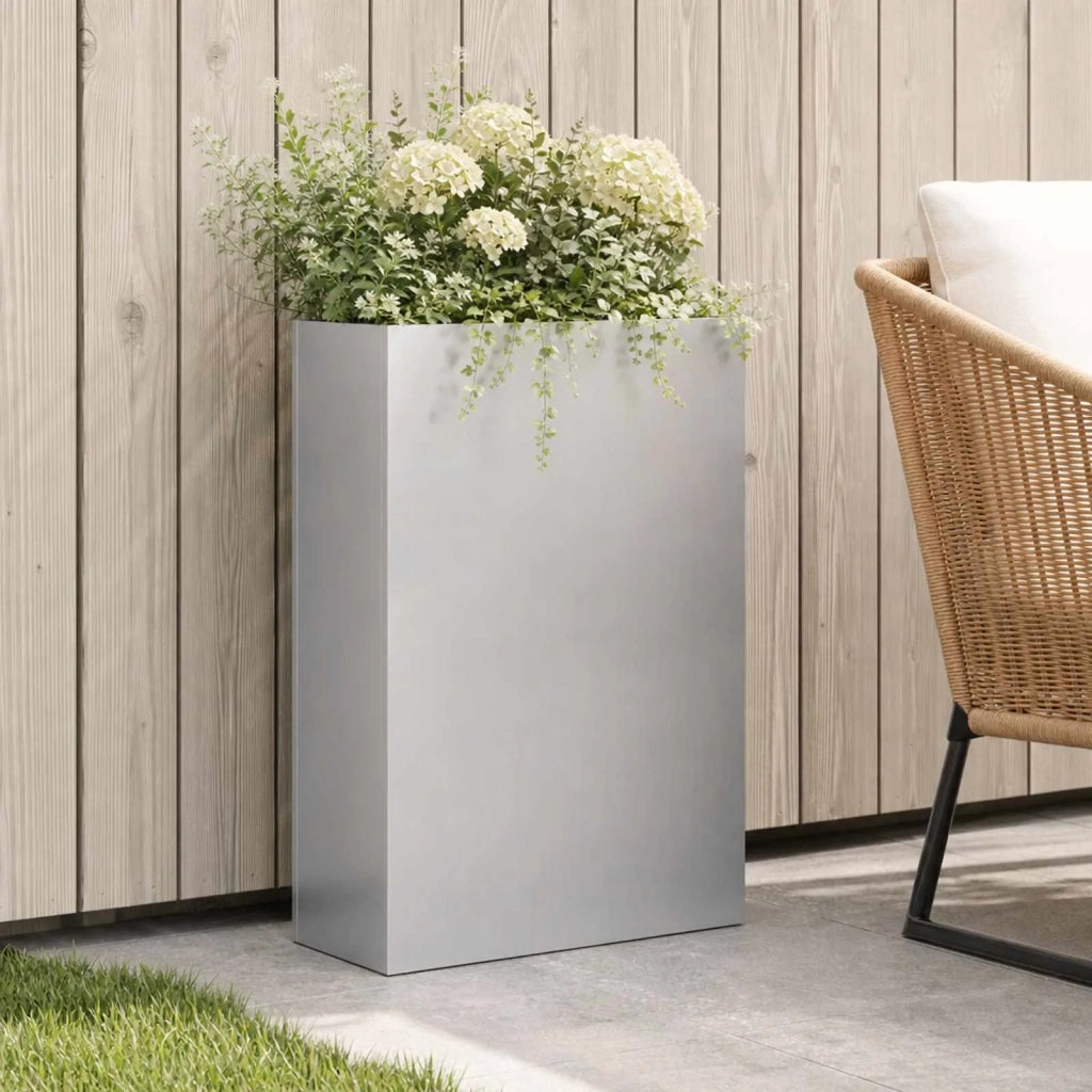 Vaso da giardino Argento 50 x 20 x 75 cm Acciaio zincato 8005466