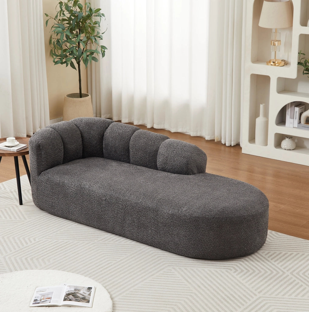 Chaise longue in ciniglia grigio antracite
