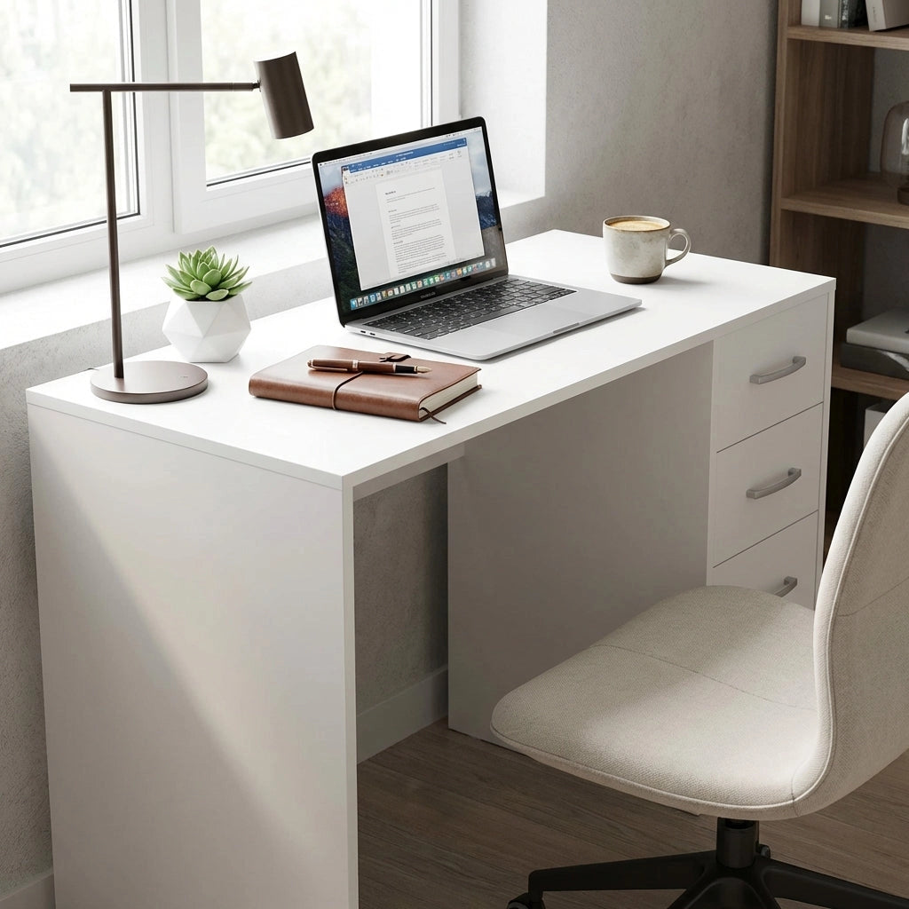 Scrivania Moderna con cassetto in Legno Composito cm 120x70x50 - NIKOLAS