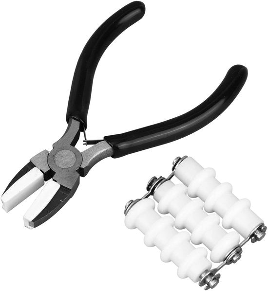 Regolatore di filo decorativo duraturo - filo in nylon - tre rulli avvolgitore - filo di perle - progetti di filato - dimensioni del prodotto 4,6x4x1,5 cm - attrezzatura per gioielli