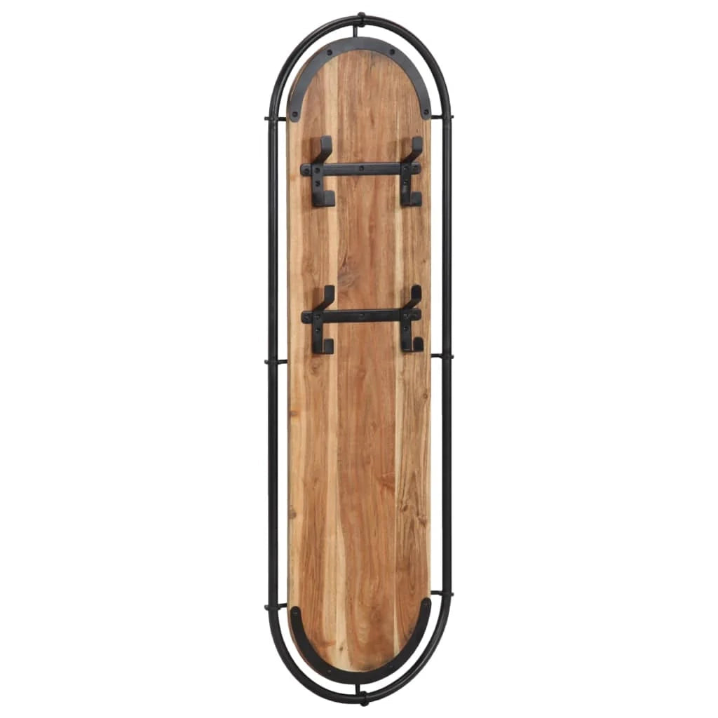Set di 2 pratici appendiabiti da parete 34 x 110 cm salvaspazio design moderno in legno di acacia marrone 02_0057621