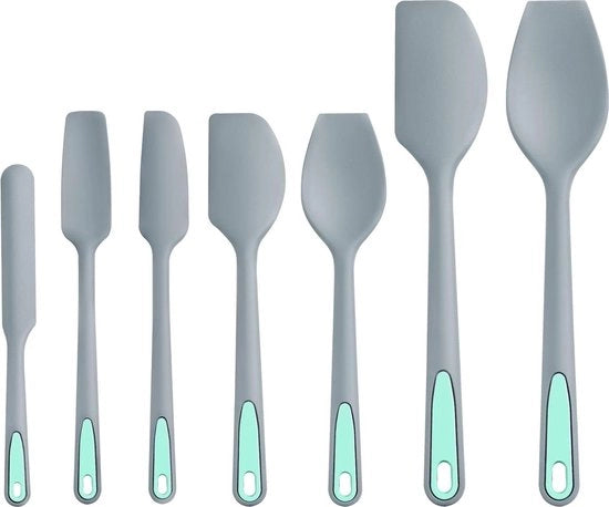 Set di Spatole a Silicone 7 pezzi - Spatola per Padelle, Cottura e Mescolamento - Resistente al Lavastoviglie