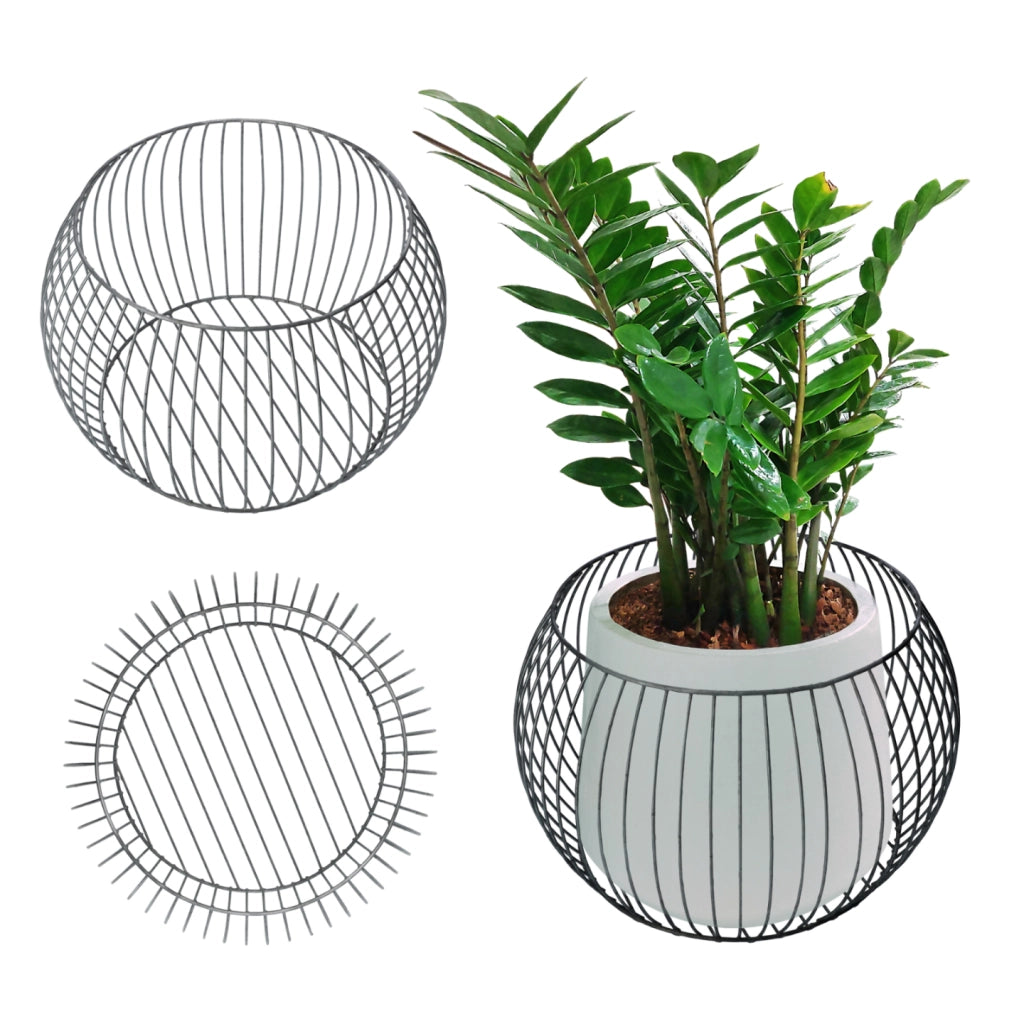 Gabbione da giardino KADAX in acciaio zincato, rotondo, 65 cm