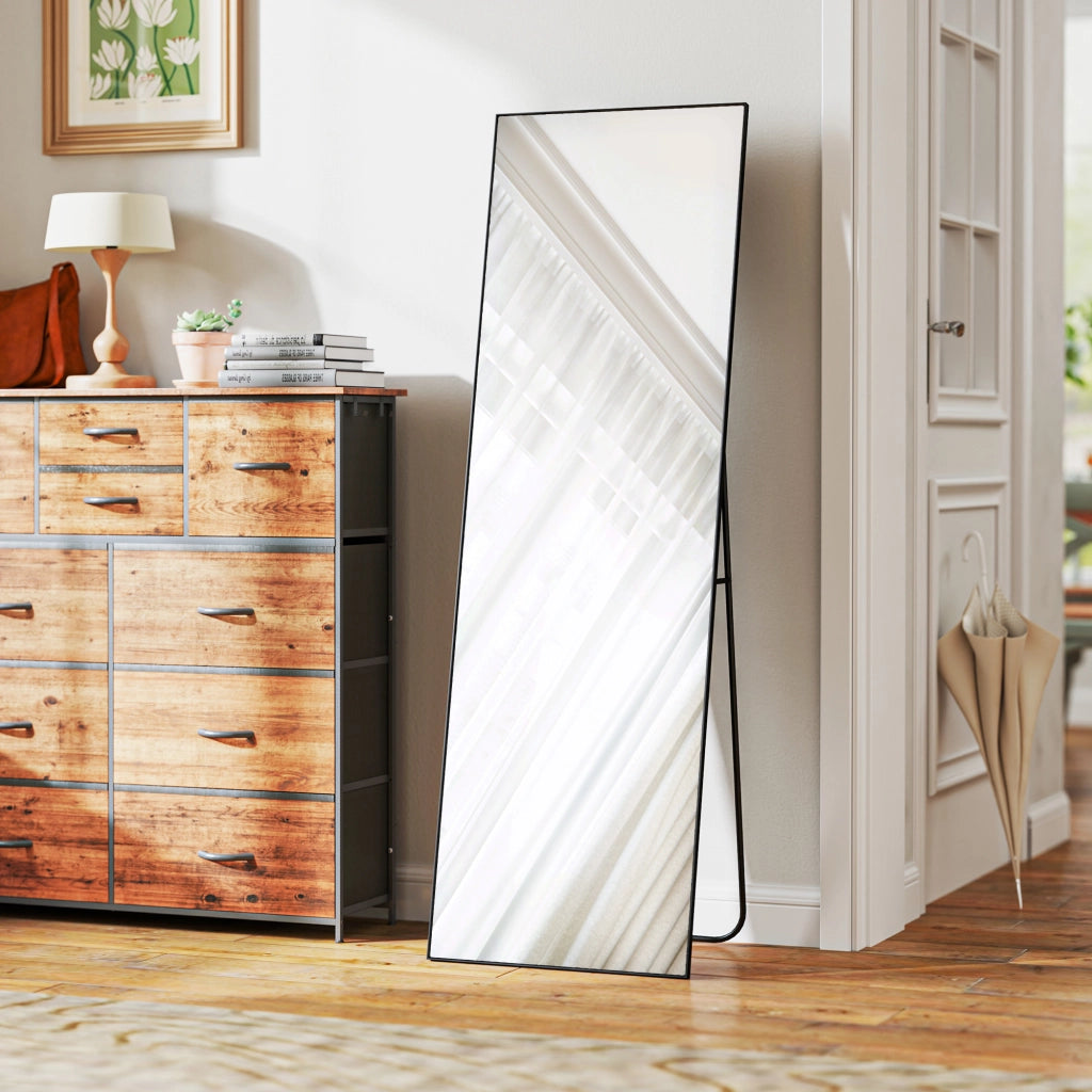 Specchio da terra rettangolare 50x160 cm ¨C Xylo ¨C da parete o appoggio, nero