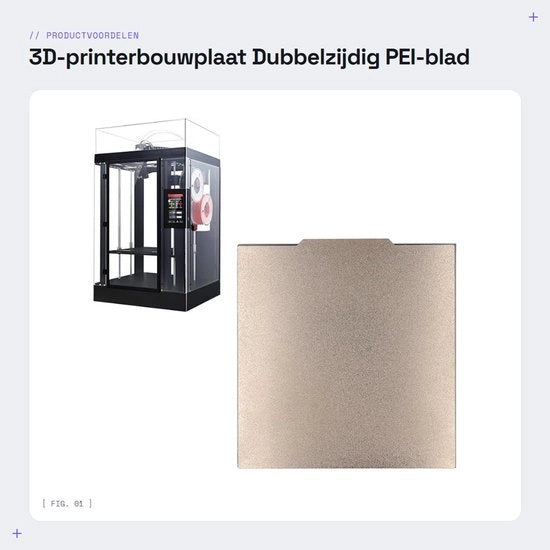 Piastra di costruzione doppia faccia - 332x340mm - Piastra riscaldata magnetica flessibile - Piastra di pressione PEI - Resistente allo sfregio - Resistente alle alte temperature fino a 200℃ - Piastra di stampante 3D