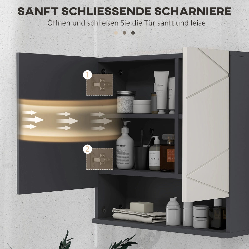 Armadietto Bagno con Anta a Specchio e Ripiani Regolabili ¨C Zephmum ¨C Bianco 60x30x180
