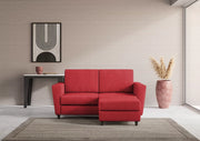 Divano yasel 2 posti medio  (due sedute da 70cm) + pouf misure esterne l.172 p.145 | rosso - Mobili 2G