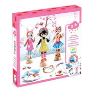 Collage little dressing, 3 adorabili sagome di gattine con vestiti adesivi da incollare e reincollare a piacere,Djeco,Et