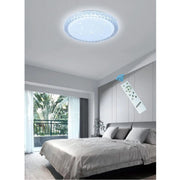 Trade Shop - Plafoniera Led 60 W Lampadario Soffitto Smart Dimmerabile Effetto Cristallo - -bianco Freddo      -