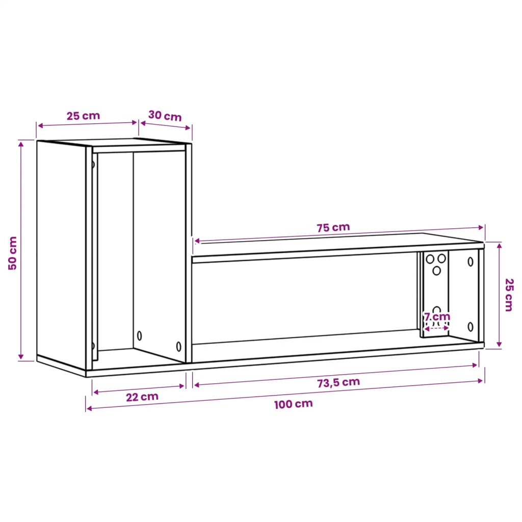 Mobile TV 100 x 30 x 50 cm Legno antico Legno ingegnerizzato 8010910