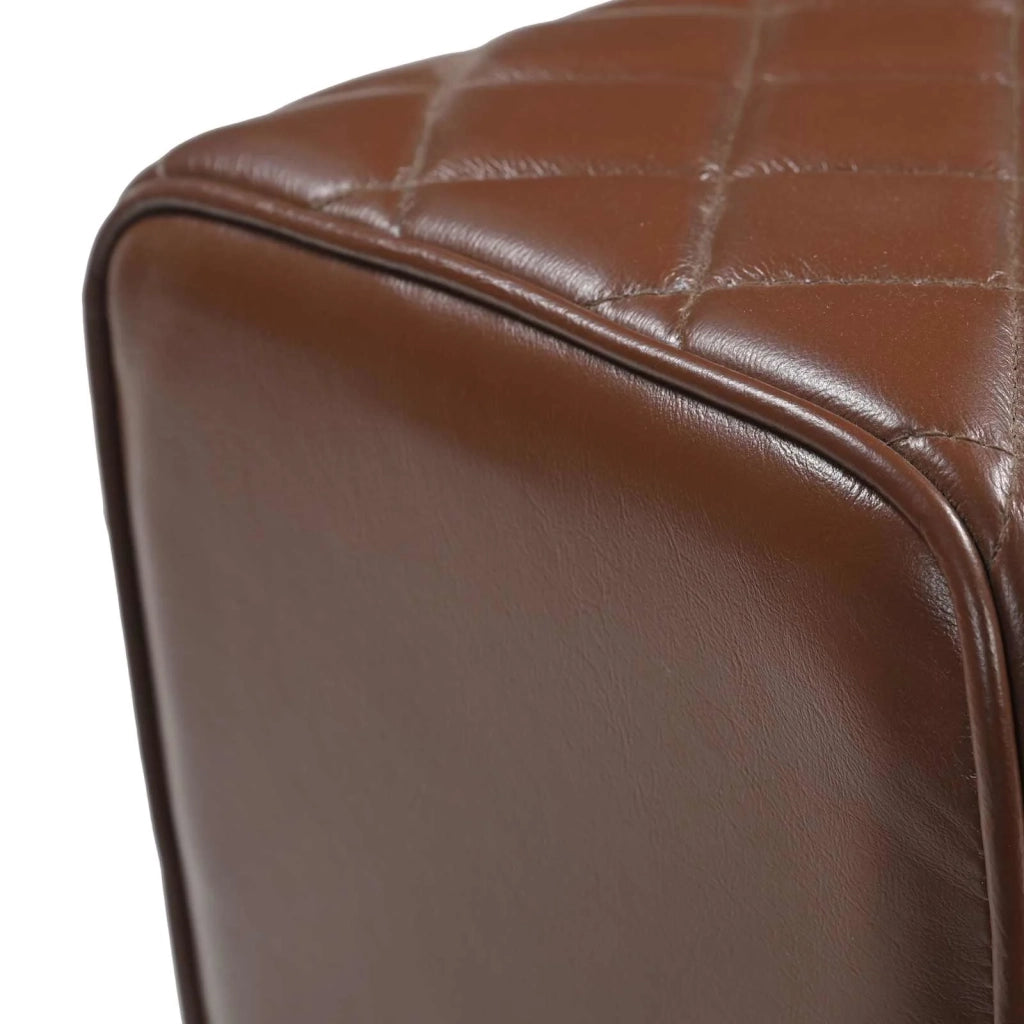 panchina 110 x 30 x 45 cm Pelle Vera Marrone diamante 42042113