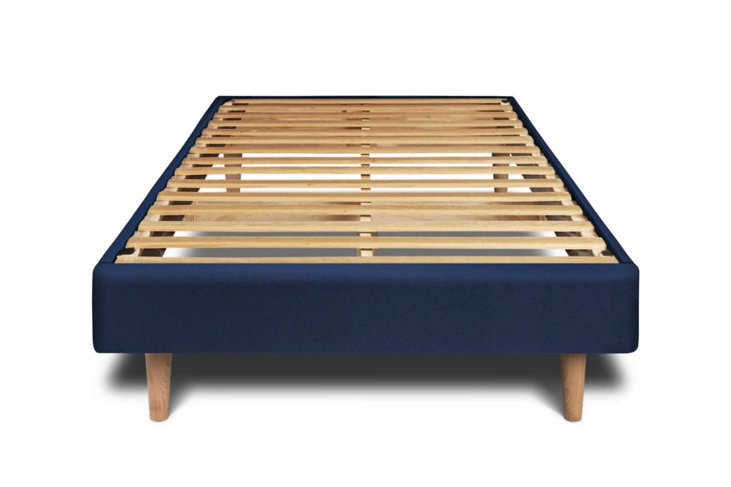 Letto 90x190 cm con testata imbottita - Tessuto velluto