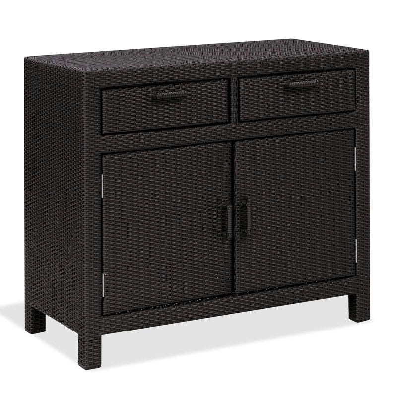 Armadio da esterno in wicker 100x50xH80 cm, con 2 ante e 2 cassetti - Armadio Da Esterno In Wicker 100x50xh80 Cm, Con 2 Ante E 2 Cassetti Colore White (bianco Decapato) Colore: Java, Materiale: wicker