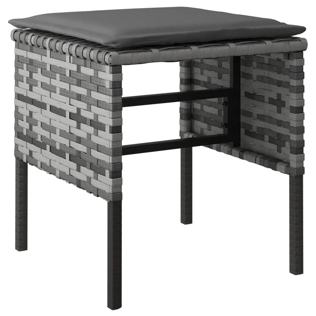 Set da Pranzo da Giardino 6 pz con Cuscini in Polyrattan Grigio 3186651