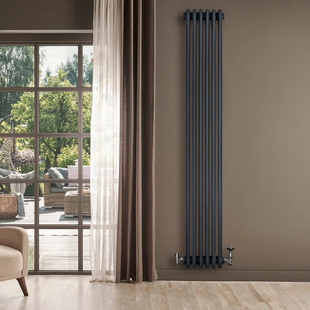 Radiatore Tradizionale 4 Colonne Verticale Riscaldamento Antracite 1800x290 mm