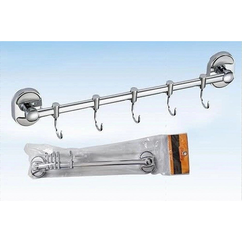 Trade Shop - Porta Asciugamani Maniglia Appendino 5 Ganci Fissaggio A Parete Bagno Oval 52006 -