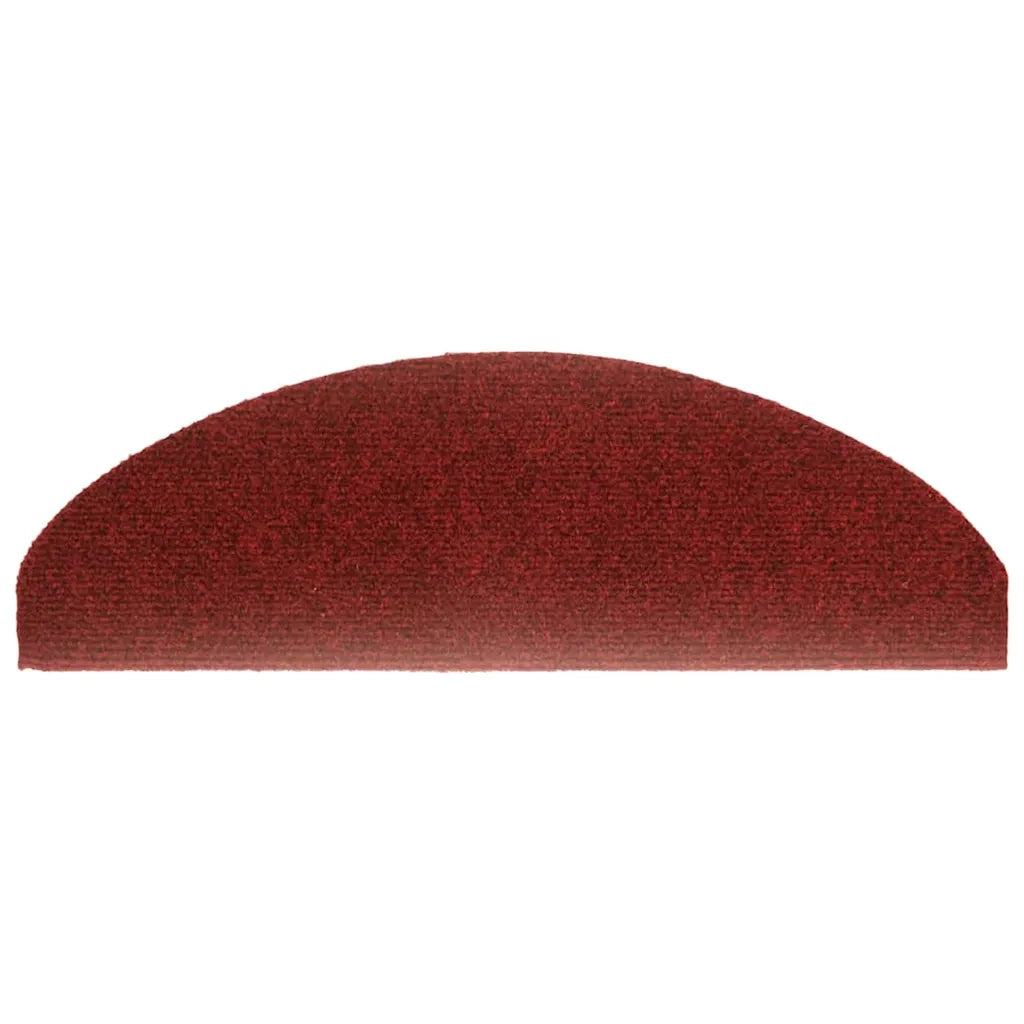 Tappetini per scale autoadesivi 5 pz 65x21x4 cm Bordeaux Rosso Semicircolari Grandi 149706