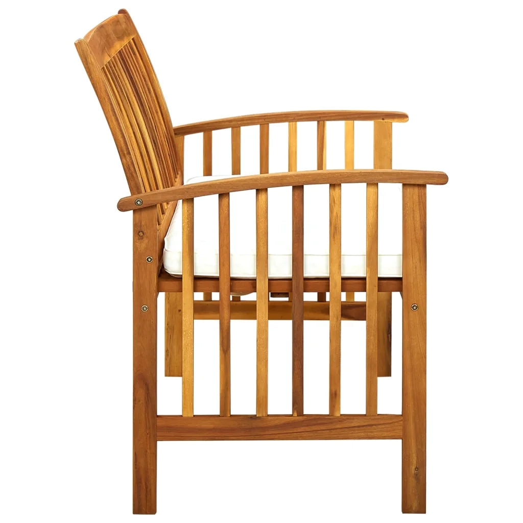 Panchina da Giardino | Panca da Giardino con Cuscino 119 cm Legno Massello d'Acacia