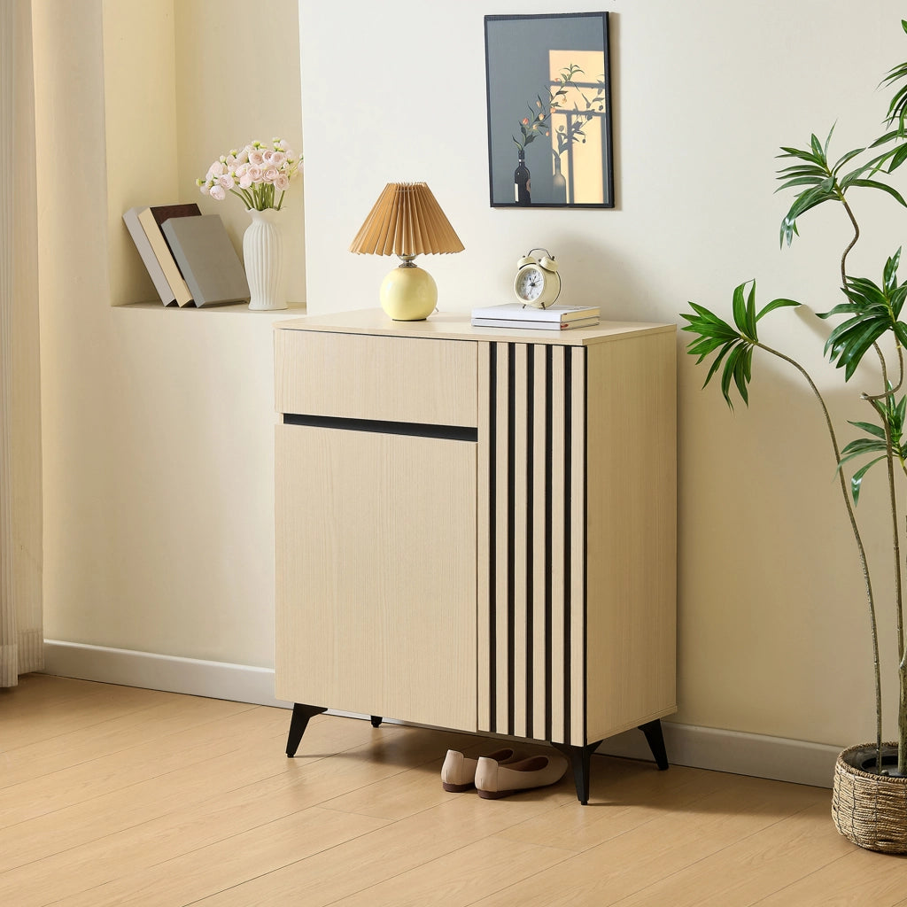 SCARPIERA con 2 ante e 1 cassetto 75x35x90 cm MDF colore legno