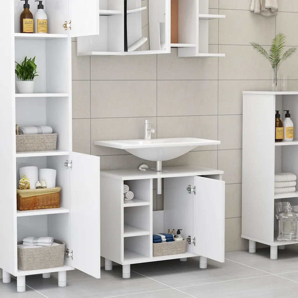 Mobile da Bagno Bianco 60x32x53,5 cm in Legno Multistrato 802633