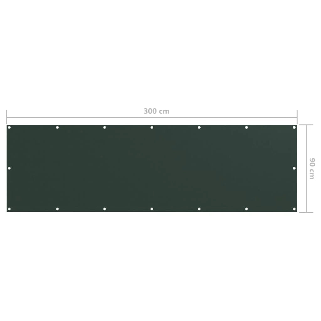 Schermo per balcone schermo per la privacy verde scuro 90 x 300 cm tessuto Oxford 02_0010447