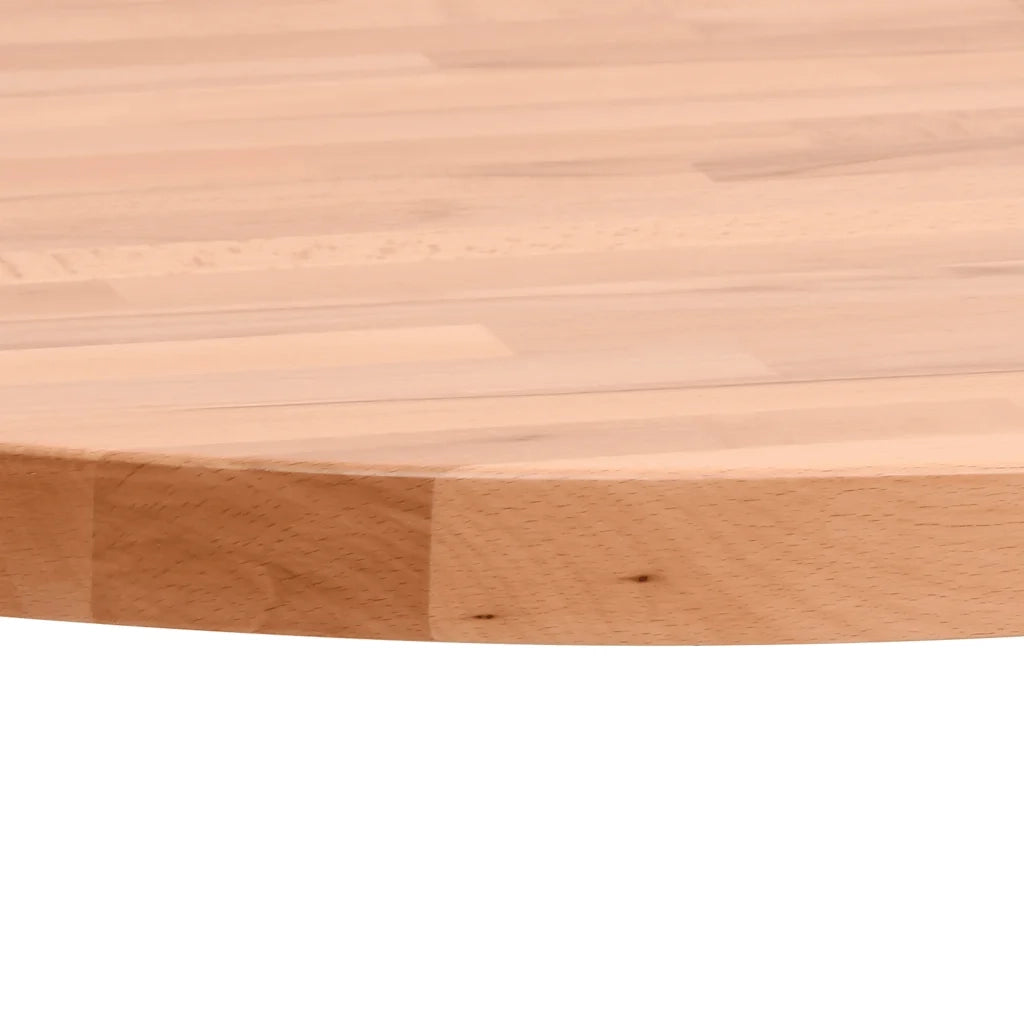 Piano per Tavolo Ø90x4 cm Rotondo in Legno Massello di Faggio 355947