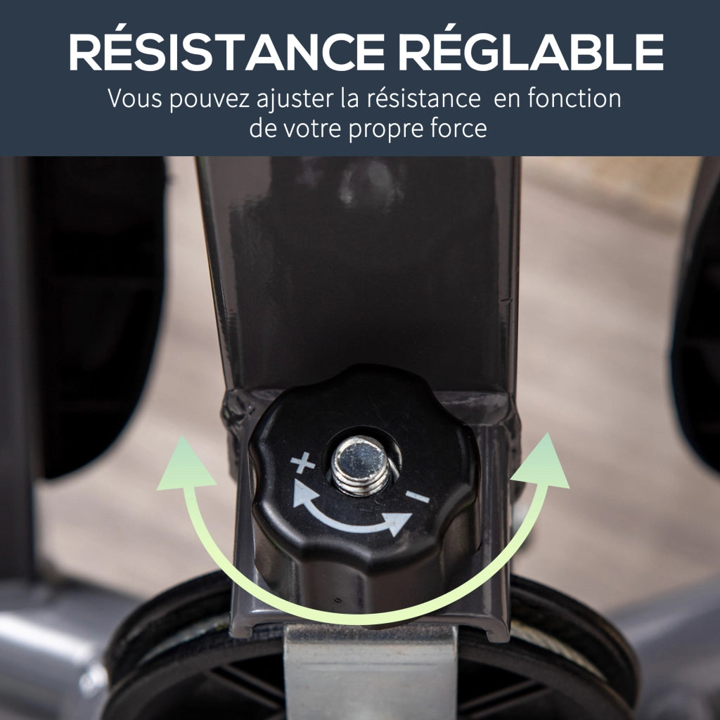 Stepper Fitness con Manubrio ¨C zephmum ¨C Schermo LCD, Resistenza Regolabile, Grigio Verde Nero
