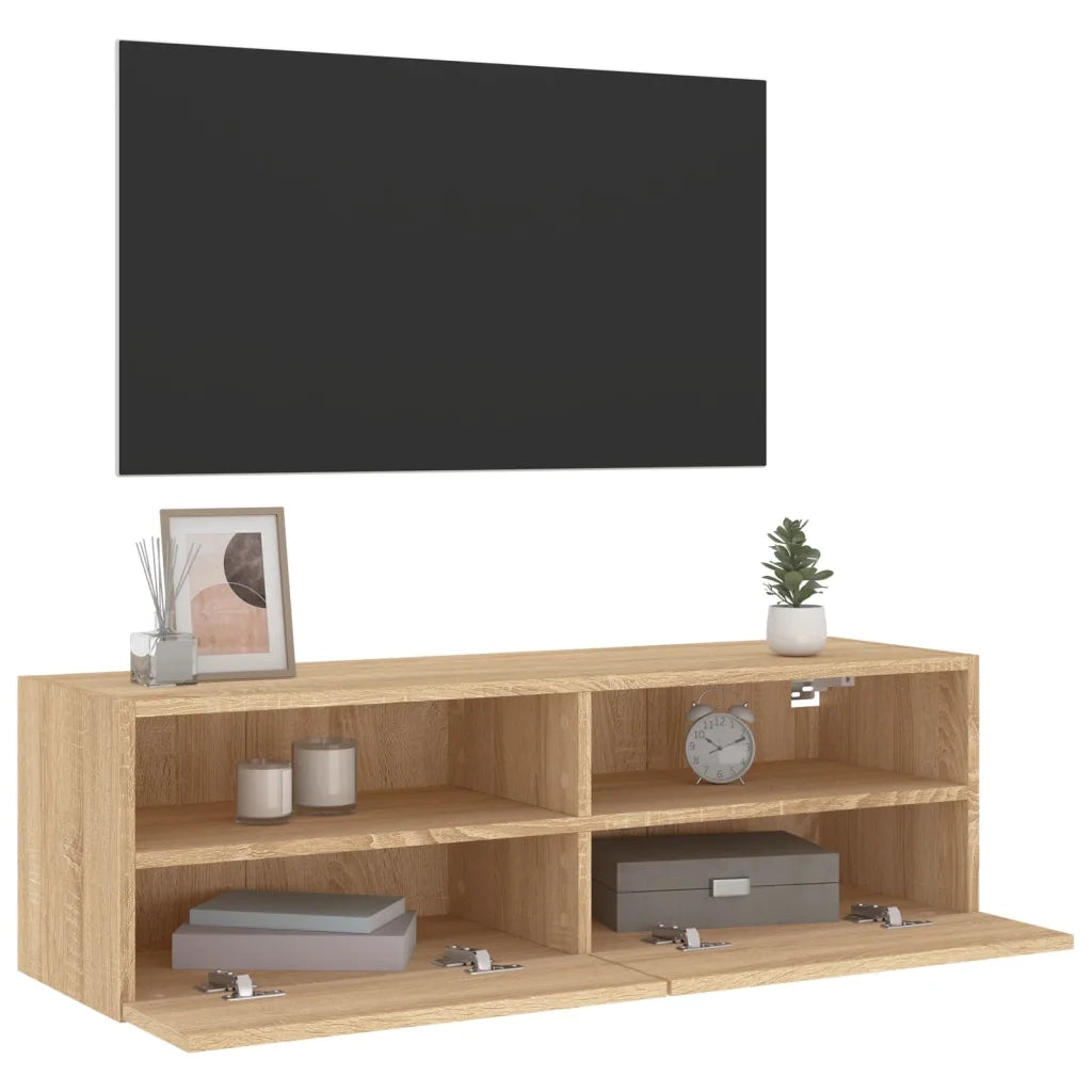Mobile TV Parete-Credenza per TV sospesa-Console TV  Rovere Sonoma 100x30x30cm in Legno Multistrato