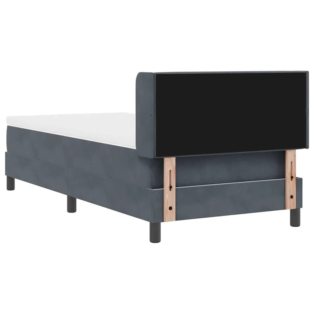 Letto a molle con testiera Grigio scuro 200 x 100 cm Velluto 3341403