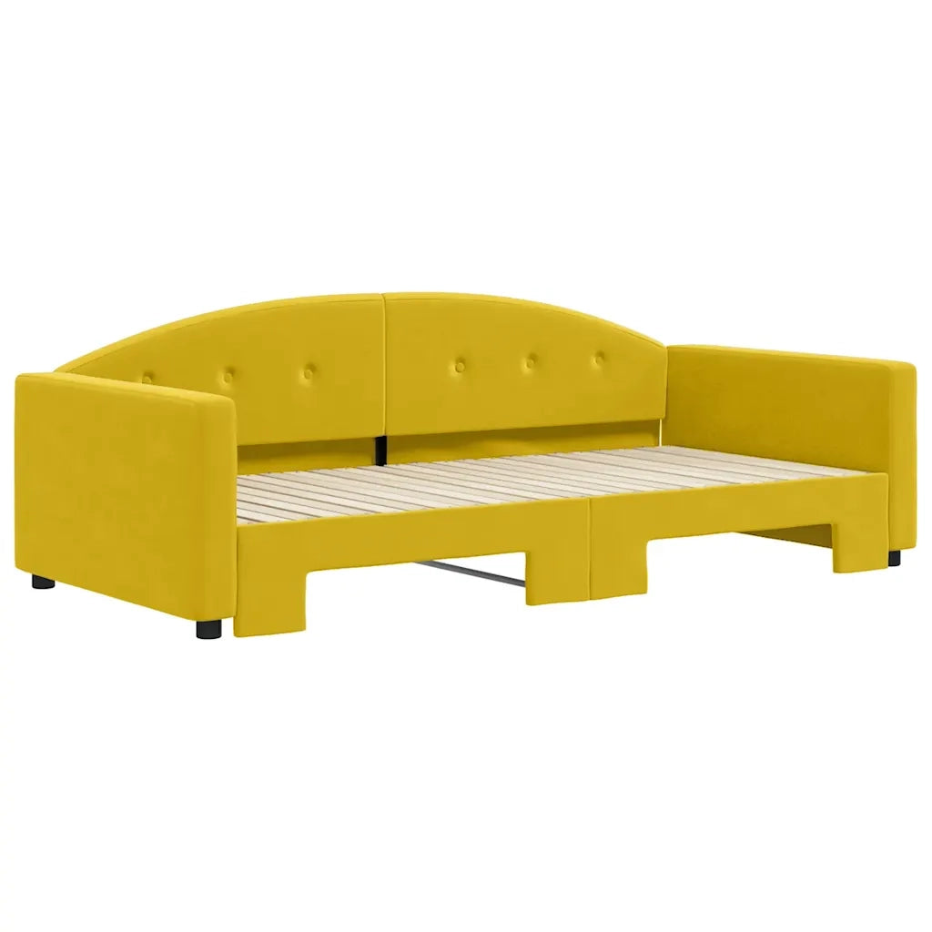 Divano Letto con Letto Estraibile Giallo 100x200 cm in Velluto 3197313